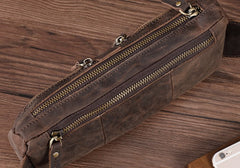 COOL Dark Brown LEATHER MENS FANNY PACK BUMBAG WAIST BAG FOR MEN - iwalletsmen
