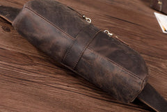 COOL Dark Brown LEATHER MENS FANNY PACK BUMBAG WAIST BAG FOR MEN - iwalletsmen
