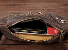 COOL Dark Brown LEATHER MENS FANNY PACK BUMBAG WAIST BAG FOR MEN - iwalletsmen