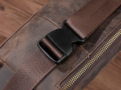COOL Dark Brown LEATHER MENS FANNY PACK BUMBAG WAIST BAG FOR MEN - iwalletsmen