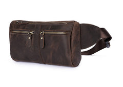 COOL Dark Brown LEATHER MENS FANNY PACK BUMBAG WAIST BAG FOR MEN - iwalletsmen