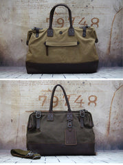 Vintage Leather Canvas Mens Handbag Briefcase Doctor Bag Briefcase For Men - iwalletsmen