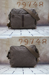 Vintage Canvas Black Mens Small Postman Bag Green Canvas Messenger Bags Small Courier Bag For Men - iwalletsmen