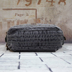 Vintage Canvas Black Mens Small Postman Bag Green Canvas Messenger Bags Small Courier Bag For Men - iwalletsmen