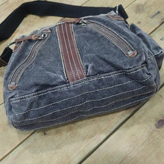 Canvas Black Mens 10 inches Small Postman Bag Messenger Bag Green Canvas Courier Bags For Men - iwalletsmen