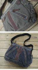Canvas Black Mens 10 inches Small Postman Bag Messenger Bag Green Canvas Courier Bags For Men - iwalletsmen
