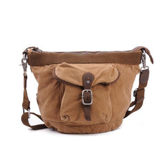 Canvas Black Mens Barrel Sling Bag Green Chest Bag Side Bag Bucket One Shoulder Backpack For Men - iwalletsmen