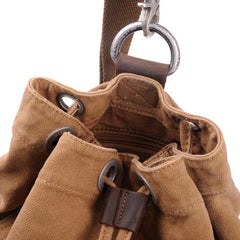 Canvas Black Mens Barrel Sling Bag Green Chest Bag Side Bag Bucket One Shoulder Backpack For Men - iwalletsmen