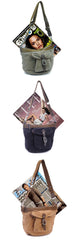 Canvas Black Mens Barrel Sling Bag Green Chest Bag Side Bag Bucket One Shoulder Backpack For Men - iwalletsmen