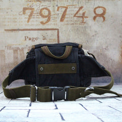 Canvas Black Mens Khaki Messenger Bags Small Postman Bag Canvas Courier Bag For Men - iwalletsmen