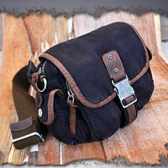 Canvas Black Mens Khaki Messenger Bags Small Postman Bag Canvas Courier Bag For Men - iwalletsmen