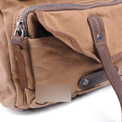 Canvas Black Mens Vertical Postman Bags Canvas Messenger Bags Khaki Courier Bag For Men - iwalletsmen