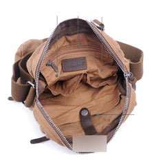 Canvas Black Mens Vertical Postman Bags Canvas Messenger Bags Khaki Courier Bag For Men - iwalletsmen
