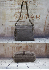 Fashion Canvas Black Mens Small Postman Bag Canvas Messenger Bags Courier Bag For Men - iwalletsmen