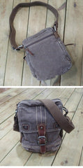 Canvas Black Mens 8 inches Small Vertical Postman Bag Canvas Messenger Bags Courier Bag For Men - iwalletsmen