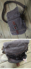 Canvas Black Mens 8 inches Small Vertical Postman Bag Canvas Messenger Bags Courier Bag For Men - iwalletsmen