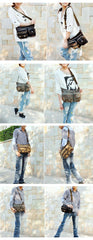 Canvas Mens Chest Bag Khaki Waist Bag Black Canvas Fanny Pack For Men - iwalletsmen