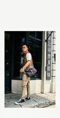 Fashion Canvas Mens Side Bag Canvas Messenger Bags Canvas Satchel Courier Bag for Men - iwalletsmen