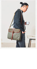 Fashion Canvas Mens Side Bag Canvas Messenger Bags Canvas Satchel Courier Bag for Men - iwalletsmen