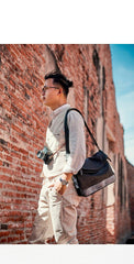 Cool Mens Black Leather Courier Bags Side Bags Leather Messenger Bags Postman Bag for Men - iwalletsmen