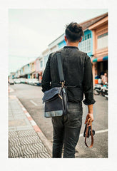 Cool Mens Black Leather Courier Bags Side Bags Leather Messenger Bags Postman Bag for Men - iwalletsmen