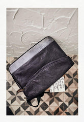 Cool Mens Black Leather Courier Bags Side Bags Leather Messenger Bags Postman Bag for Men - iwalletsmen