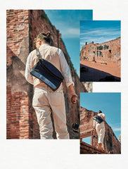 Cool Mens Black Leather Courier Bags Side Bags Leather Messenger Bags Postman Bag for Men - iwalletsmen