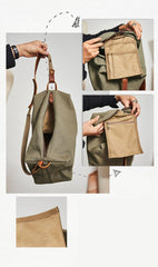 Canvas Cool Mens Green Side Bags Canvas Leather Messenger Bags Canvas Travel Courier Bag for Men - iwalletsmen