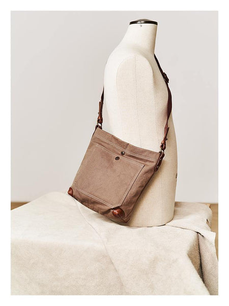 Cool Canvas Mens Womens Green Side Bag 12 inches Canvas Messenger Bags Courier Bag for Men Women - iwalletsmen