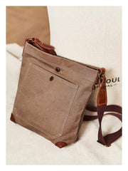 Cool Canvas Mens Womens Green Side Bag 12 inches Canvas Messenger Bags Courier Bag for Men Women - iwalletsmen