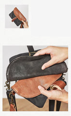 Cool Canvas Leather Mens Messenger Shoulder Bag Small Canvas Side Bag Courier Bags for Men - iwalletsmen