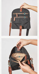 Cool Canvas Leather Mens Messenger Shoulder Bag Small Canvas Side Bag Courier Bags for Men - iwalletsmen