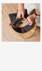 Cool Canvas Leather Mens Messenger Shoulder Bag Small Canvas Side Bag Courier Bags for Men - iwalletsmen