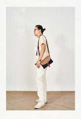Cool Canvas Leather Mens Messenger Shoulder Bag Small Canvas Side Bag Courier Bags for Men - iwalletsmen