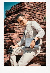 Canvas Leather Mens Small Navy Side Bag Canvas Square Messenger Bags Canvas Travel Courier Bags for Men - iwalletsmen