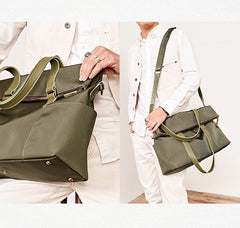 Cool Black Nylon Mens 15 inches Large Messenger Bag Briefcase Handbag Nylon Travel Green Shoulder Bag for Men - iwalletsmen