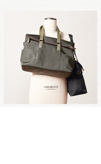 Cool Black Nylon Mens 15 inches Large Messenger Bag Briefcase Handbag Nylon Travel Green Shoulder Bag for Men - iwalletsmen