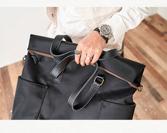 Cool Black Nylon Mens 15 inches Large Messenger Bag Briefcase Handbag Nylon Travel Green Shoulder Bag for Men - iwalletsmen