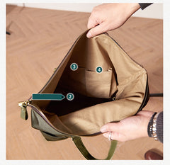 Cool Black Nylon Mens 15 inches Large Messenger Bag Briefcase Handbag Nylon Travel Green Shoulder Bag for Men - iwalletsmen