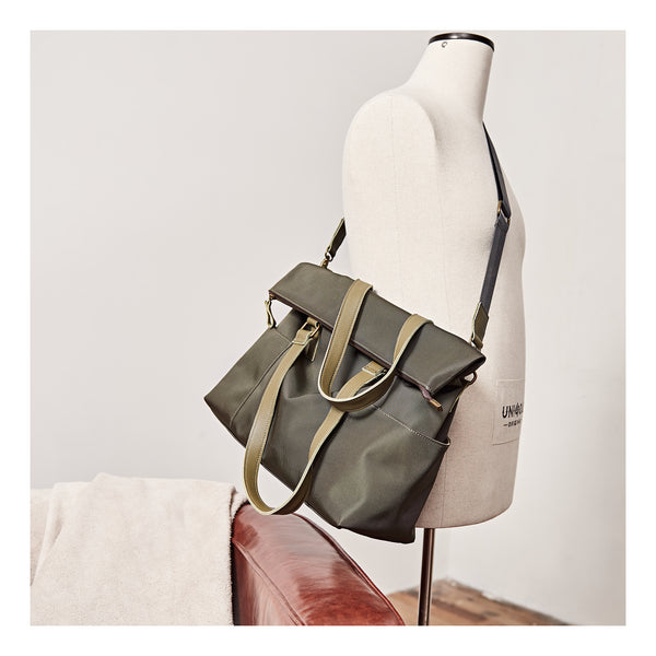 Cool Black Nylon Mens 15 inches Large Messenger Bag Briefcase Handbag Nylon Travel Green Shoulder Bag for Men - iwalletsmen