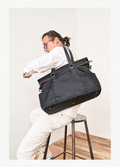 Cool Black Nylon Mens 15 inches Large Messenger Bag Briefcase Handbag Nylon Travel Green Shoulder Bag for Men - iwalletsmen