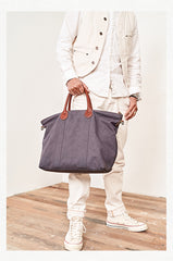Cool Canvas Leather Mens Tote Bag 15'' Messenger Bags Handbag Canvas Tote Shoulder Bag for Men Women - iwalletsmen