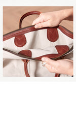 Cool Canvas Leather Mens Tote Bag 15'' Messenger Bags Handbag Canvas Tote Shoulder Bag for Men Women - iwalletsmen