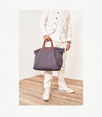 Cool Canvas Leather Mens Tote Bag 15'' Messenger Bags Handbag Canvas Tote Shoulder Bag for Men Women - iwalletsmen