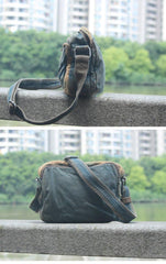 Denim Vintage Blue Mens Sling Bag Chest Bags Jean One Shoulder Backpack For Men - iwalletsmen