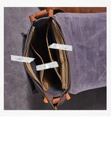 Canvas Mens Vertical Messenger Shoulder Bag Green Waxed Canvas Small Side Bag Courier Bag for Men - iwalletsmen