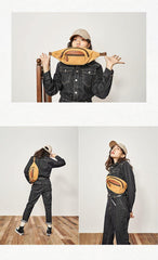 Canvas Leather Mens Womens Fanny Pack Canvas Waist Bag Small Hip Pack for Men - iwalletsmen