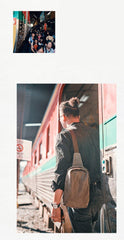 Canvas Leather Mens Gray Sling Backpacks Brown Chest Bag Sling Pack Sling Bag For Men - iwalletsmen