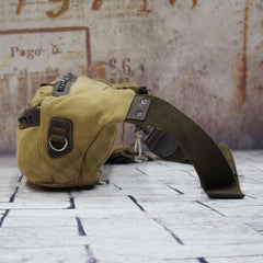 Canvas Mens Chest Bag Khaki Waist Bags Hip Bag Black Canvas Fanny Pack For Men - iwalletsmen