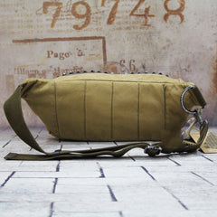 Canvas Mens Chest Bag Khaki Waist Bags Hip Bag Black Canvas Fanny Pack For Men - iwalletsmen